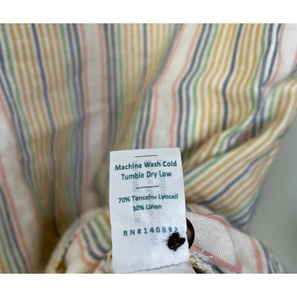 Marine Layer Sz M Laney Mini Dress Beachy Stripe Linen Blend Sleeveless Rainbow - Picture 12 of 14